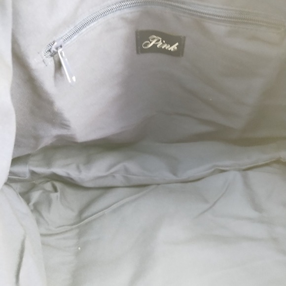 PINK Victorias Secret Tote Womens Large Blue Paisley Canvas Everyday Bag - Picture 3 of 5